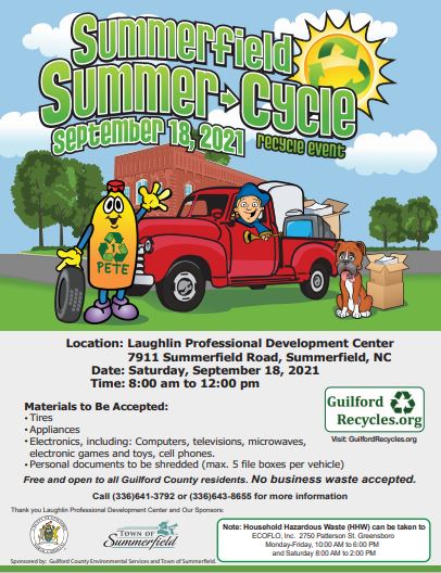 Summerfield Recycle Event September 18, 2021