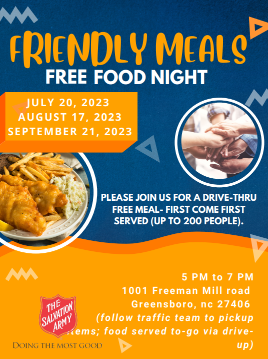 SAGSO Friendly Meals - July, August, September