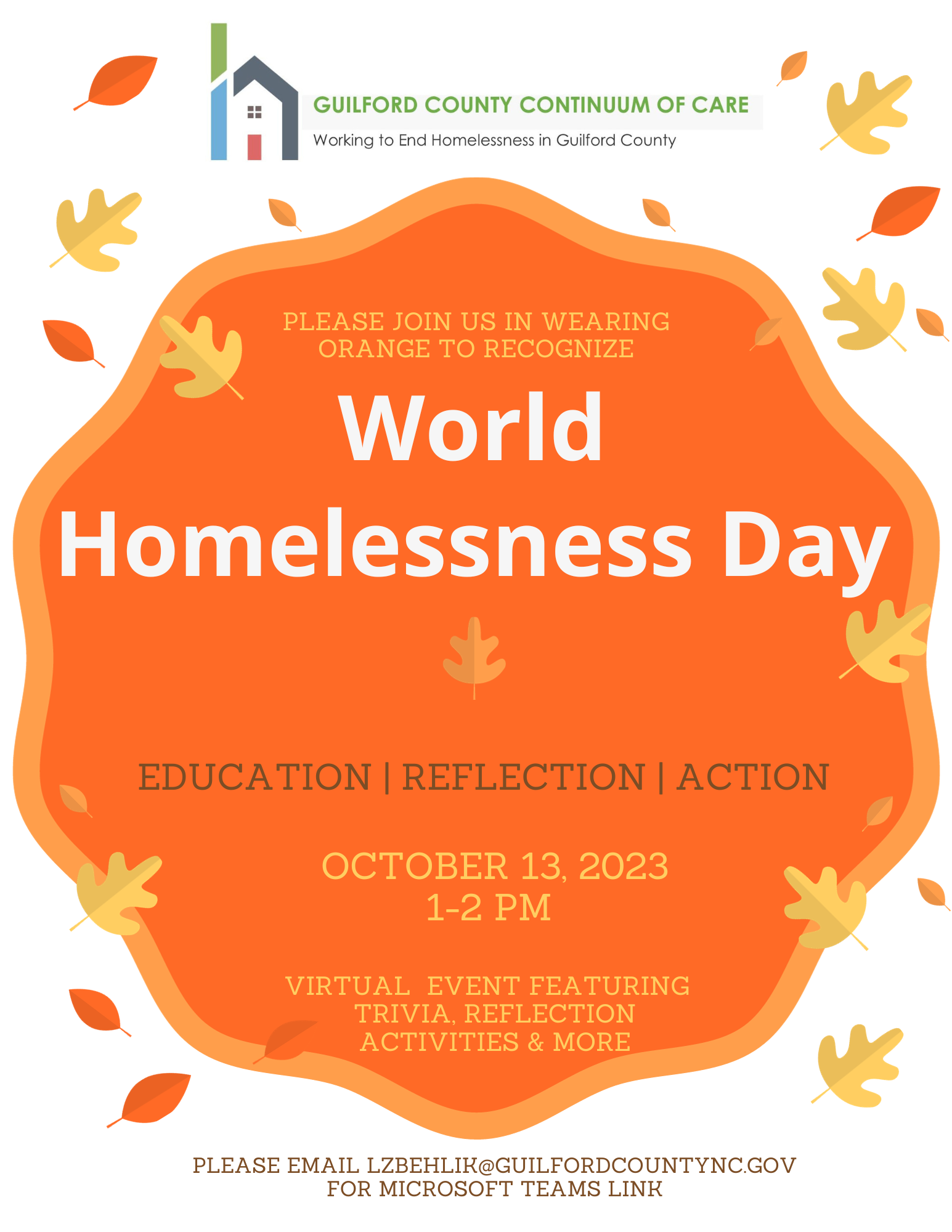 World Homelessness Day Flyer 10.13.23