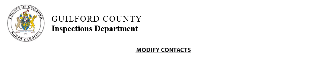 Guilford County Inspections Department - Modify Contacts