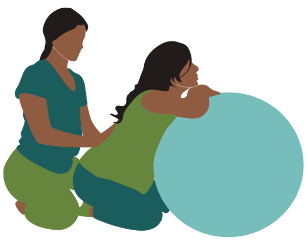 doula working with pregnant woman