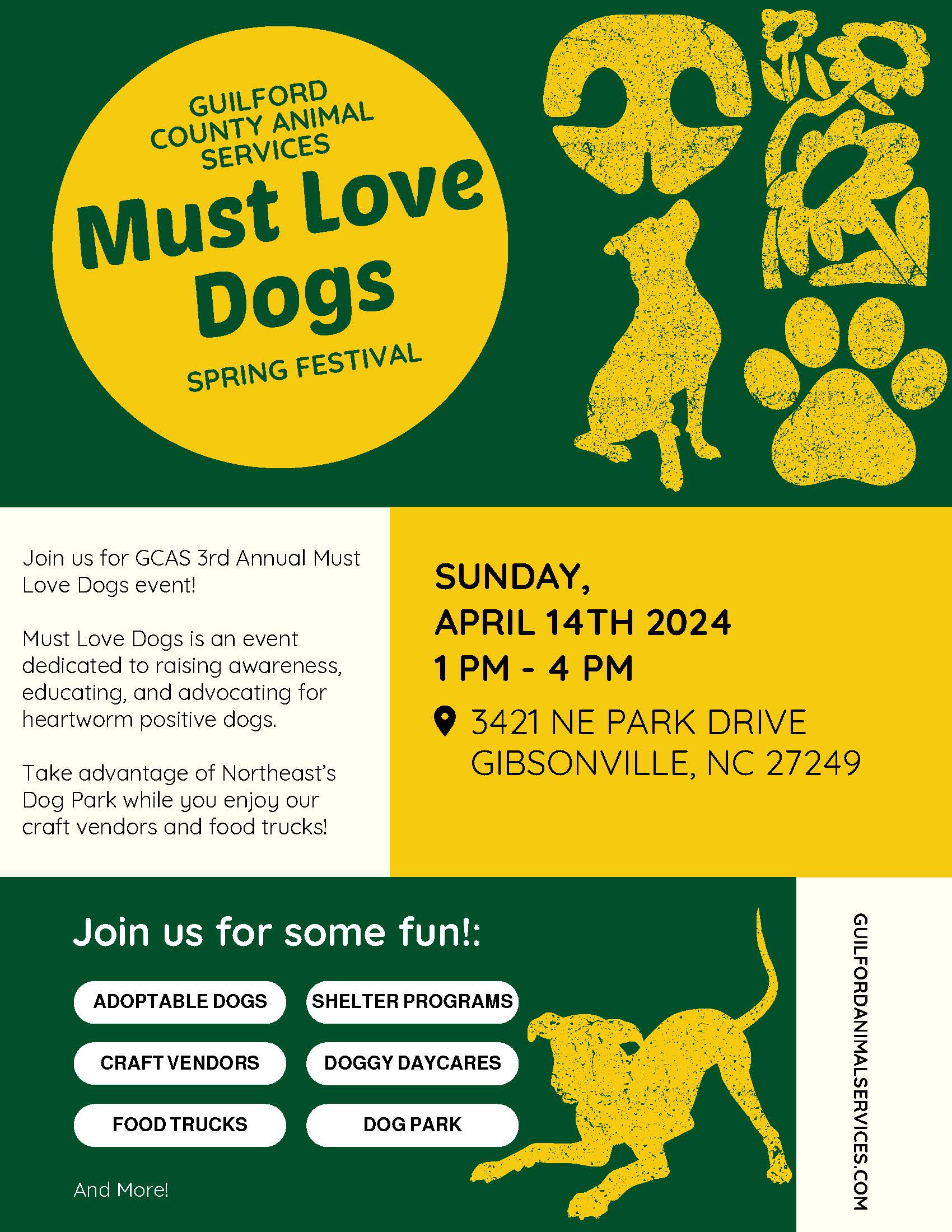 Must Love Dogs Spring Festival 2024 Flyer