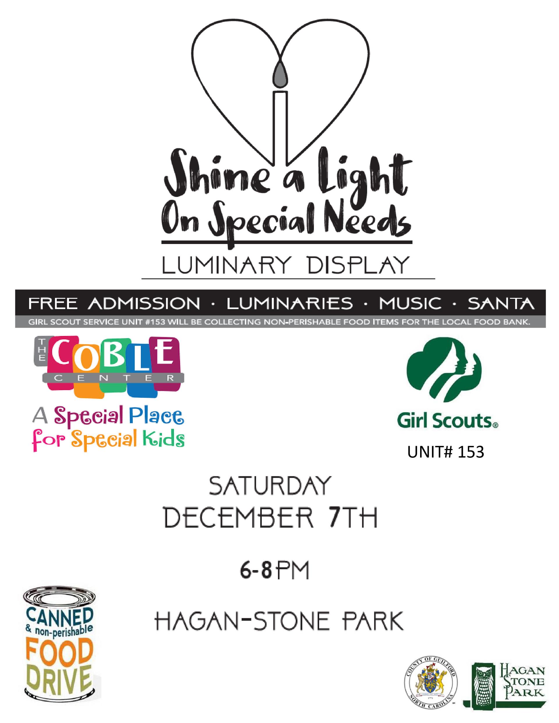 Coble Center Shine a light Event Flyer 2019