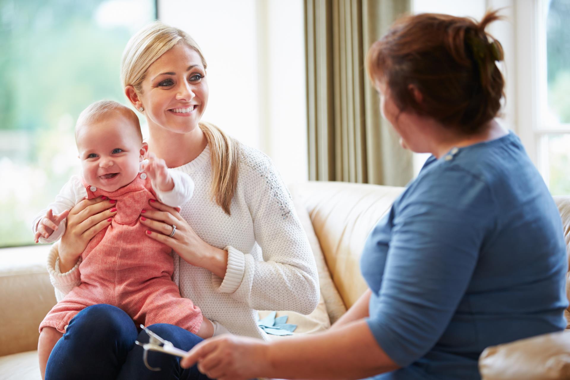 mother sitting with child